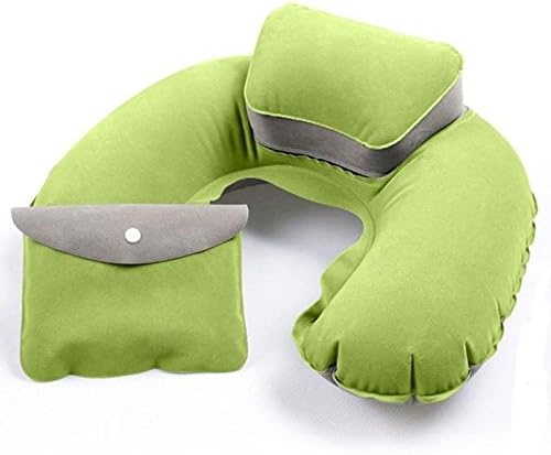 Inflatable Travel Pillow Air Cushion Neck Rest U-Shape Compact Plane Flight (Green)