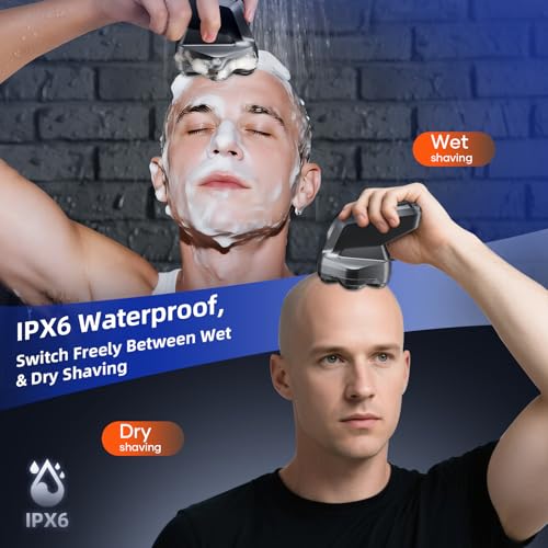 Head Shavers for Bald Men-Kensen 2-Speed Adjustable 7D Waterproof Mens Electric Shavers for Face-Long Battery Life Electric Razor for Men with LED Display-Type-C Rechargeable/Wet & Dry/Gift for Men