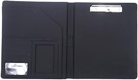 Business Padfolio Portfolio with Letter Size Writing Notepads Faux Leather Storage Clipboard for School Office Conference Notepad Clip Boards