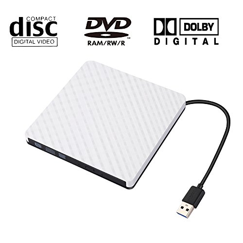 External DVD Drive,Ultra Portable Optical USB 3.0 CD DVD-RW Drive, External CD/DVD-RW Burner Drive Writer for Laptop and Desktop PC Win XP 7 8 10 Linux OS Apple Mac Macbook Pro (white) By GAMING TS - Thumbnail 3