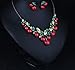 Hamer Women's Red Cherry Prom Wedding Jewelry Sets for Brides Statement Necklace and Earrings Costume Jewelry for Women