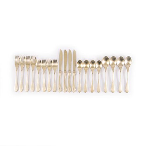 KNORK 551 Original Titanium Coated Flatware Set, 20 Piece, Brass (Gold)