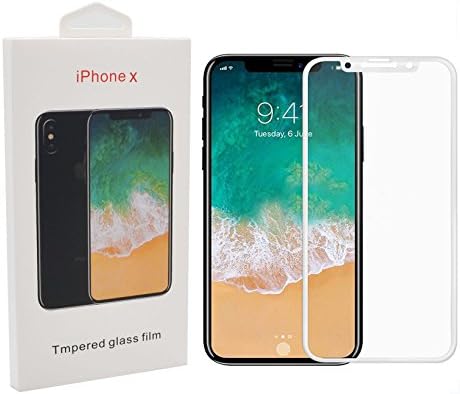 iPhone X Screen Protector,Leevin[HD Full Coverage][Bubble-Free][9H Hardness][Anti-Fingerprint][Easy Installation] Premium Edge-to-Edge Tempered Glass Screen Protector for Apple iPhone X (white)