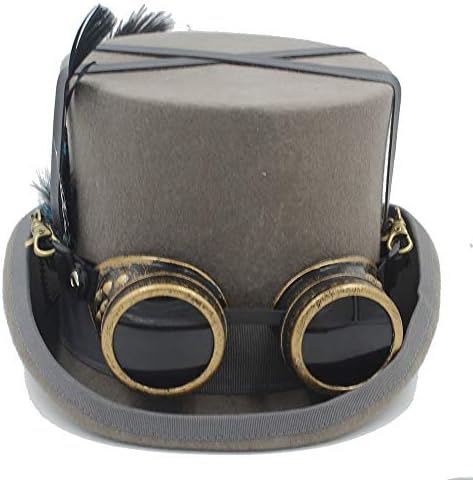 Warm Hats for Women Festival Costume Set Men Women Black Hat with Goggles Steampunk Top Hat Victorian Wedding Tophat Burning Men Cosplay Nutcracker Festival Hat
