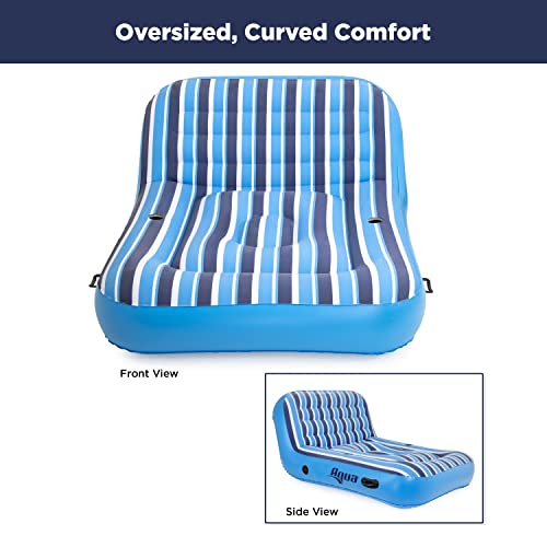 Aqua Floating Pool Chair & Lake Raft with Pillow 2Person Heavy Duty Pool Float