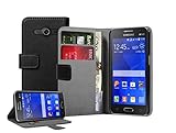 Membrane - Black Wallet Book-Style Case for Samsung Galaxy Core II (SM-G355H / Galaxy Core 2 Dual Sim / G3556D / G3559 / Duos / G3558) - Flip Phone Cover