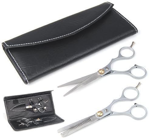 Accessotech 6" Professional Hair Cutting & Thinning Scissors Shears Hairdressing Set + Case