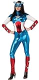 Secret Wishes Women's Marvel Universe Secret Wishes American Dream Costume Cat Suit and Eye Mask, Multicolor, Large