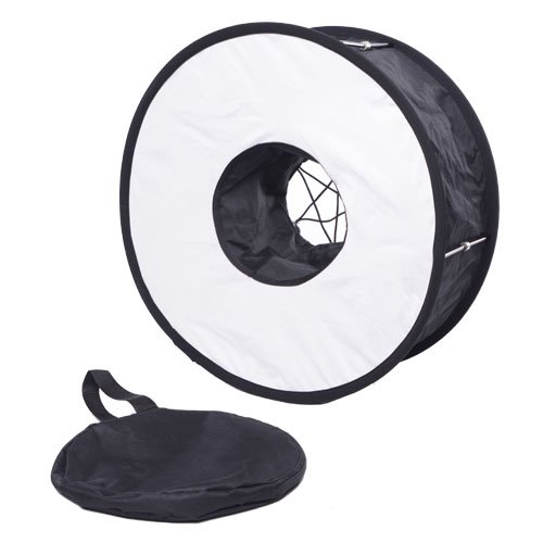 CowboyStudio Universal 18-Inch 46cm Easy-Fold Macro Ring Speedlite Flash Softbox Diffuser Reflector