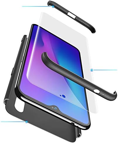 hyujia for VIVO Nex S Case,3 in 1 Slim Soft PC Matte Case+360 degrees TPU Flexible Coque caso Silicone Cover[Tempered Glass Screen Protector]-Black