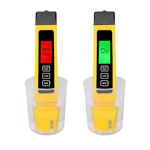 TBTeek Digital TDS EC Meter Professional Quality Water Tester and Temperature Meter with 0-9999 ppm Measurement Mini +/-2% Range Yellow and Premium Protective Leather Case - Thumbnail 3