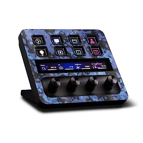 MightySkins Glossy Glitter Skin Compatible with Elgato Stream Deck + - Blue Mod…
