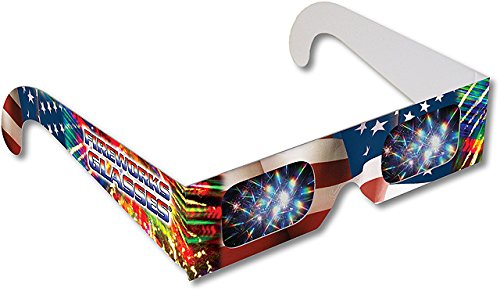 Rainbow Symphony Diffraction Fireworks Glasses - American Flag # 2 Design, Package of 25 - Thumbnail 4