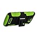 Alcatel OneTouch Fierce 2 / Pop Icon A564C, COVRWARE 3 in 1 Bundle - Heavy Duty Combat Armor Holster Kickstand Case with Locking Belt Swivel Clip [Free HD Film & Aluminum Sensitive Cap Stylus Pen] - NeonGreen