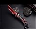 Butterfly Training Knife Enhanced Curved Stainless Steel Knives Blunt Practice Folding Dull Pocket Trainer Tool (Red)