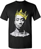 Hip Hop Legend Graphic T-shirts King Crown Gold Tupac (X-large)