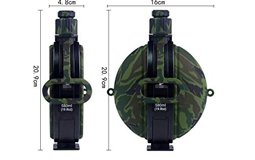 Easyinsmile Collapsible Military Water Bottle Canteen with Compass Bottle Cap for Outdoor Activities-Camping 、Travelling 、Hiking (Camouflage Green) - Thumbnail 3