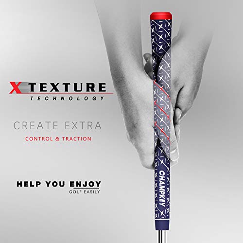 CHAMPKEY X Rubber Golf Grips Set of 13 (5 Oz Solvent,Hook Blade,15 Tapes & Vise Clamp Available