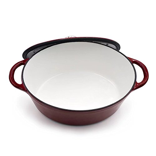 AIDEA Dutch Oven Enameled Cast Iron Oval, Bread Baking Pot with Lid & 7