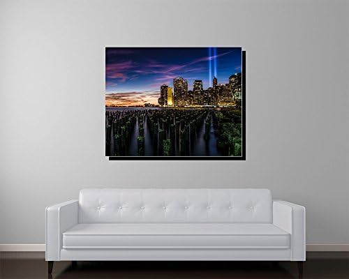 Manhattan Skyline with Tribute in Lights 911 Memorial Gallery Wrapped Canvas