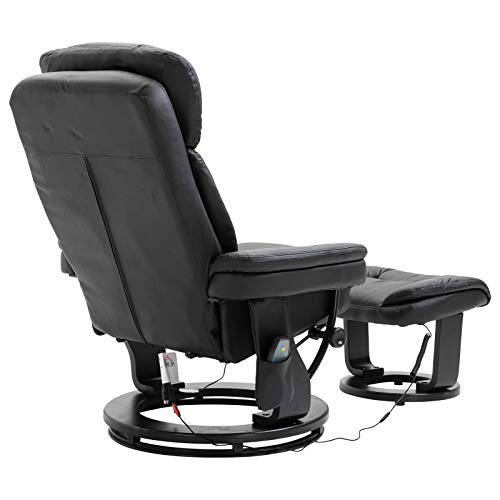 PU Leather Massage Recliner Chair with Ottoman 10 Point