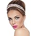 Hotop 2 Pieces Handmade Rhinestone Crystal Beaded Elastic Headband Hair Bands Woman Hair Accessories