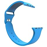 [3 Pieces] iXCC 38mm Apple Watch Band Soft Silicone Sport Style Series 2 Series 1 Men Women [2 Lengths] Large / Small Wrist Strap Replacement - Blue