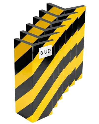 NOOGUI - Foam Garage Protection - Columns and Walls - High Density Foam 2 cm - Reflective Adhesive Yellow and Black - 40 x 15 x 2 cm - Shockproof Interior Car Parking - 6 Pieces