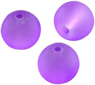 Pandahall 1 Strand 31.4 Inches 8mm Blueviolet Frosted Round Transparent Glass Bead Strands, About 105pcs/strand