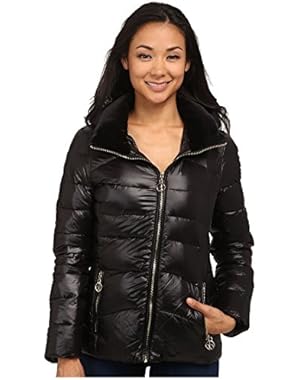 Women's Short Down Coat w/ Gold Hardware