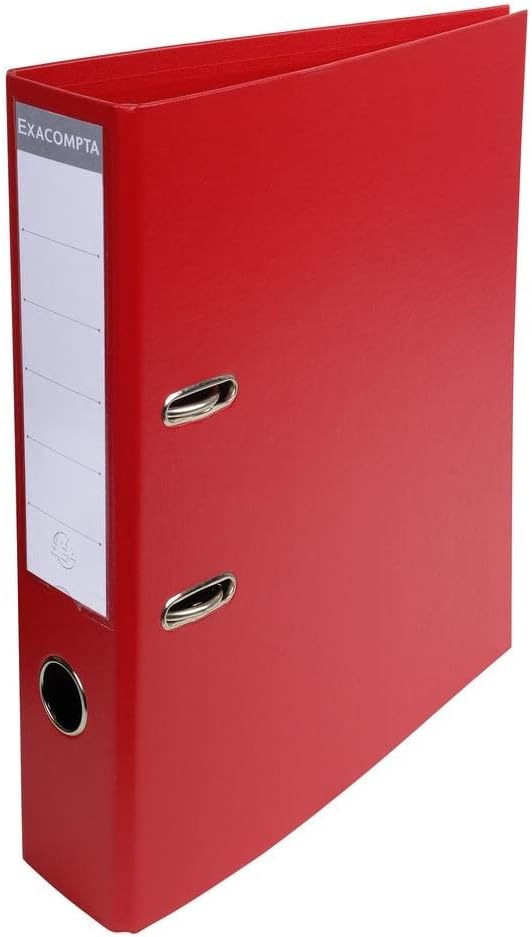 Exacompta Prem'Touch PVC Lever Arch File 2 Rings A4 70mm Red 53745E