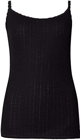 High Street Store Pointelle Thermal Ladies Camisole Vest Black Ivory Beige Grey Size 6 to 22