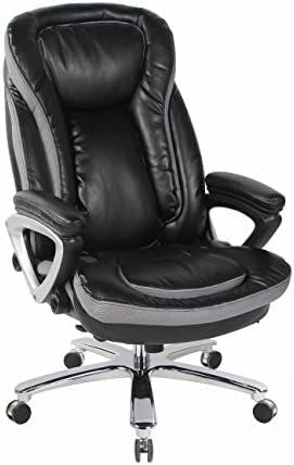 Big & Tall Executive Office Chair, High Back Bonded Leather Office Big Size Executive Chair with Soft Spring Pack Padding
