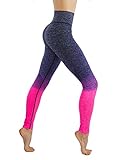CodeFit Yoga Power Flex Dry-Fit Pants Workout Printed Leggings Ombte Print (Small/Medium, LY1143-N.Pink)