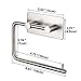 Kabter Toilet Paper Holder Wall Mount 3M Self Adhesive, Brushed Stainless Steel