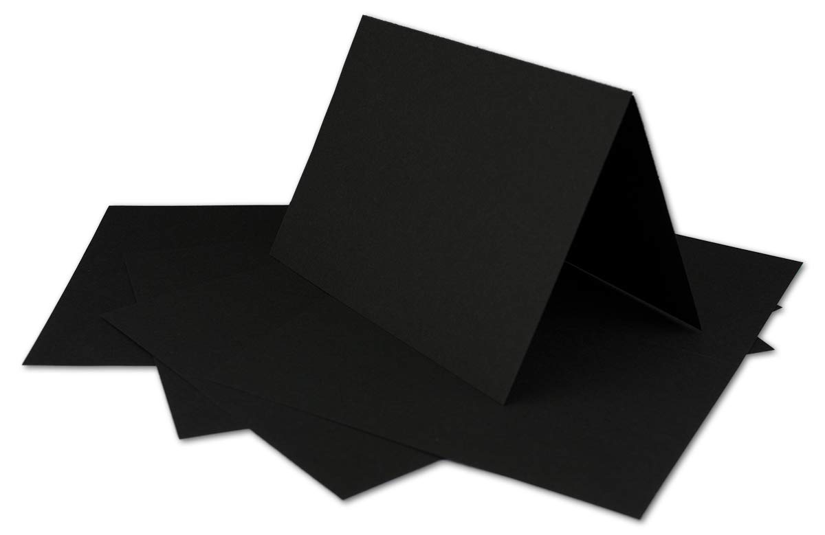 COLOURS 4-YOU by Glüxx-Agent 50 DIN A6 folding cards black - cards to design yourself 14.8 x 21 cm - folding cards with 160 g/m² - Colours-4-you by Glüxx Agent
