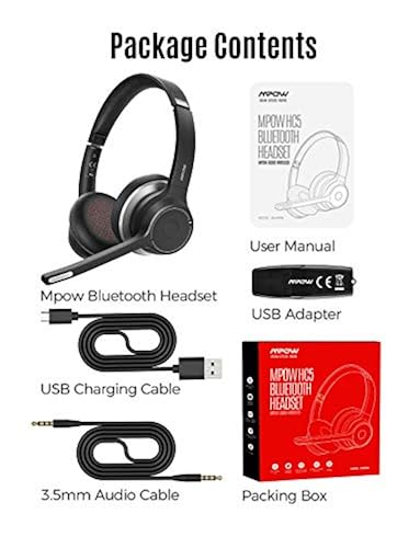 Mpow Bluetooth Headset with Adapter, Wireless PC Headphones
