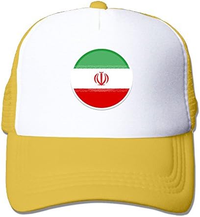 PJ090KA Custom Cute Adult Flag Of Iran Travel Caps Yellow