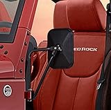 Esright Rectangular Adventure Mirrors Side View Shake-proof Door Hinge Door Off Mirror for All Jeep Wrangler JK,JL(07-18), 1 Pair (Textured Black)