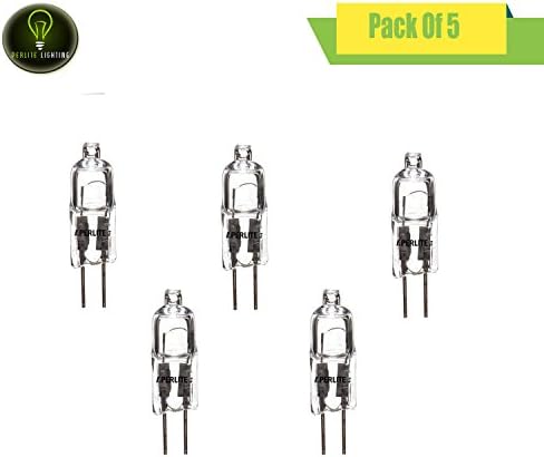 Perlite Lighting (Pack of 5) Q10G4/24V/CL 10 Watt G4 Bi-Pin Base 24 Volt Clear Halogen Light Bulb