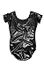 JustinCostume Womens Shiny Metallic Dancewear Cap Sleeve Scoop Back Leotard