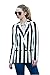 Moxeay Black and White Striped Blazer Jacket Halloween Beetlejuice Costume(M)