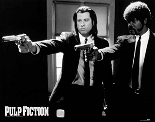 Pyramid America Pulp Fiction Duo Guns John Travolta Samuel Jackson Tarantino Comedy Crime Film Movie Poster 20x16 inch