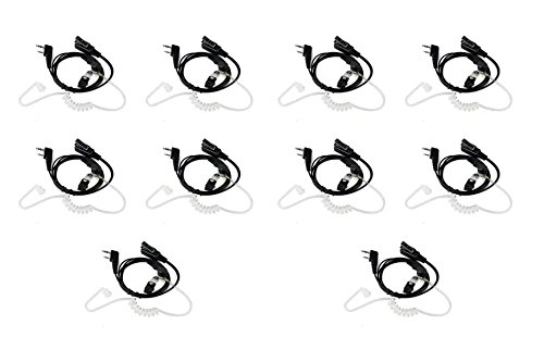 NSKI 10Pcs Air Acoustic Earpiece Headset for Baofeng Two Way Radios UV-5R UV-B6 BF-888S UV-B6 UV-B5 Walkie Talkies 2-Pin Jack