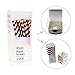 Webake Biodegradable Bulk 144 Halloween Black and White Striped Drinking Straws, Eco Friendly Alternative to Plastic Straws for Party, Cake Pop Sticks