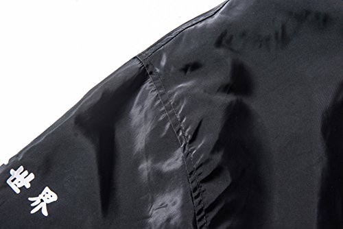 PERDONTOO Mens Casual Lightweight Drawstring Hooded Windbreaker Jacket (Medium, Black)