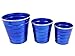Set of 3 Galvanized Metal Bucket Planters Flower Pots Containers Decorative for Home Indoor Outdoor Garden Accessories Blue color is electrostatic, enamel baked over galvanized