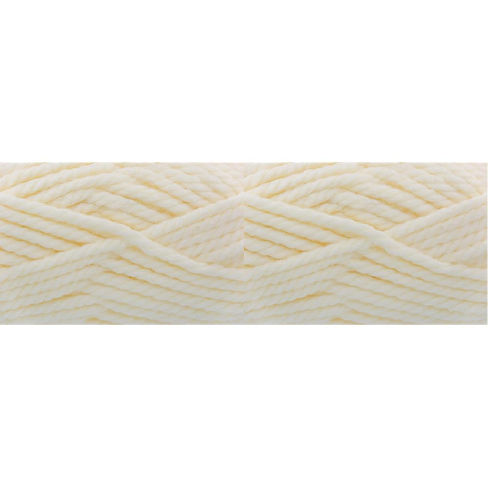 King Cole Big Value Big Yarn Mega Chunky Acrylic Knitting Wool 250g Ball (Cream - 4431) (Pack of 2)