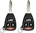KeylessOption Keyless Entry Remote Control Uncut Ignition Car Key Fob for Chrysler Dodge Jeep KOBDT04A (Pack of 2)