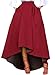 LOSRLY Women Solid High Waist High Low A-Line Maxi Skirt With Pocket